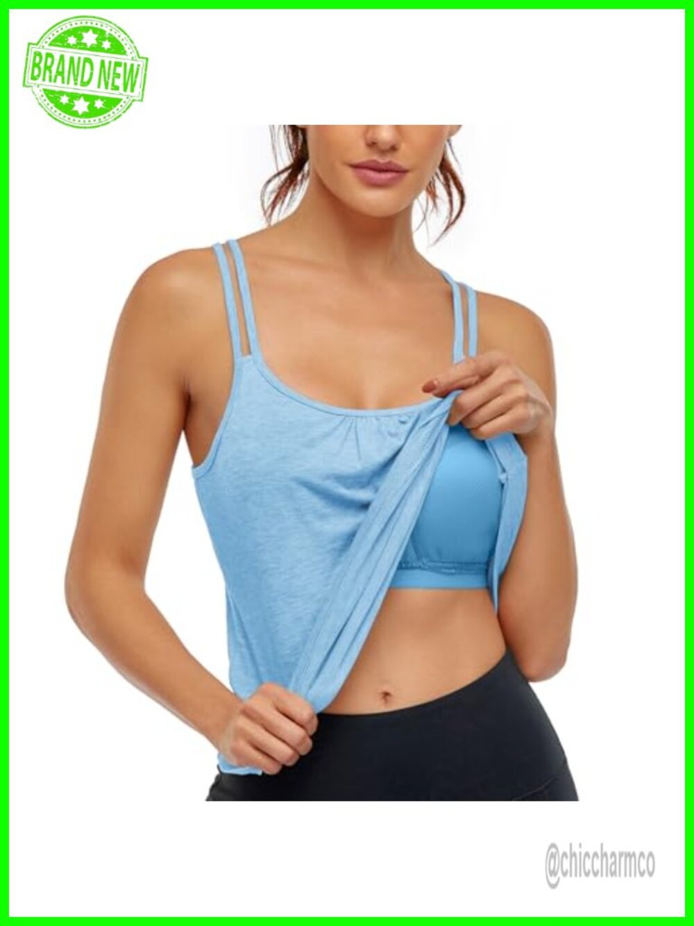 Workout Yoga Racerback Tank Top with Built in Shelf Bra Loose Fit